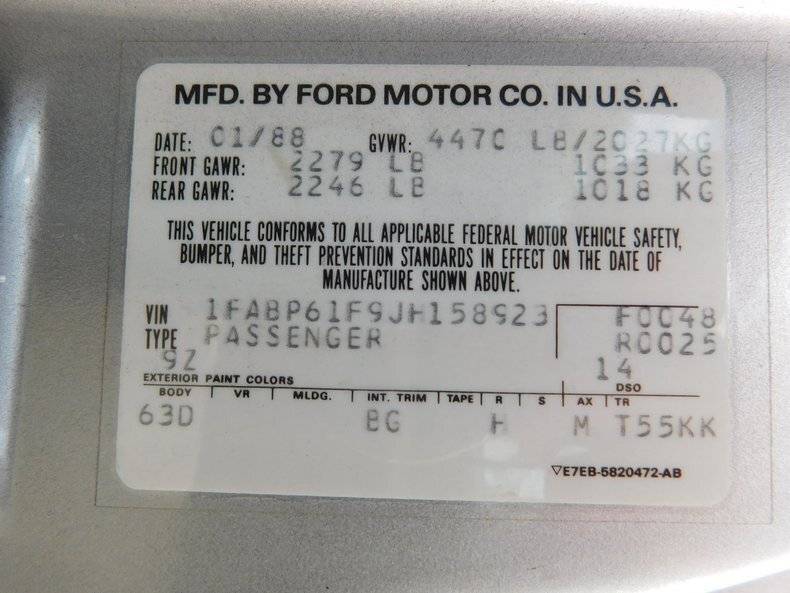 1988 Ford Thunderbird 209