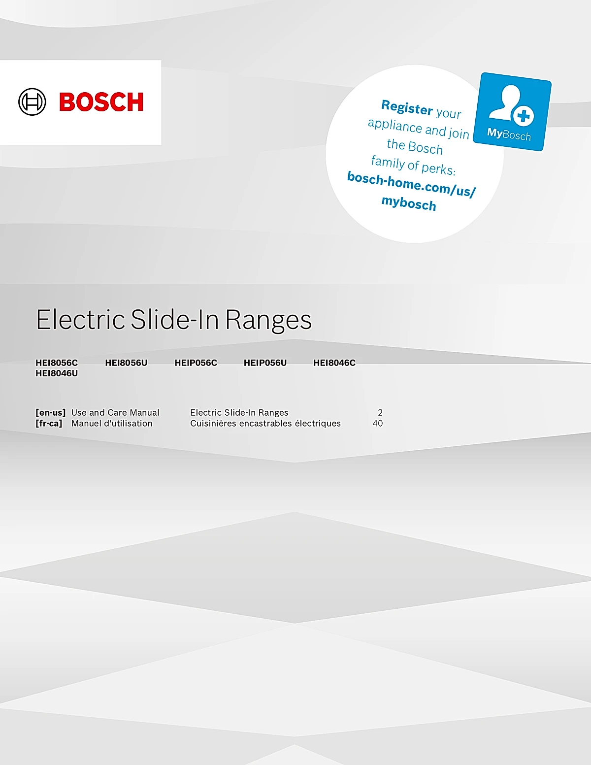 Bosch Range HEI8046C Manual