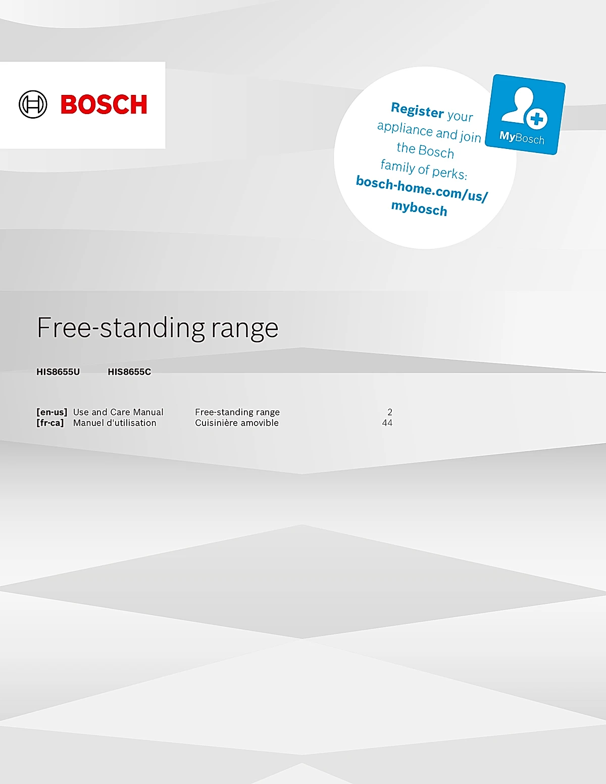 Bosch Range HIS8655U Manual