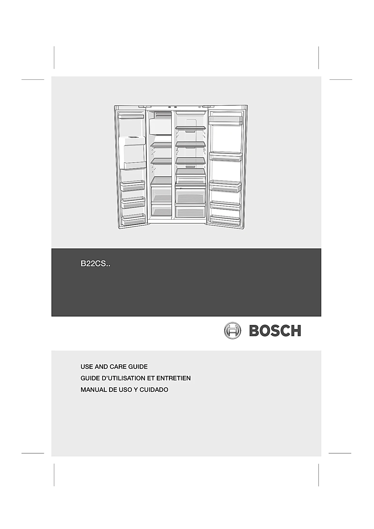 Bosch Refrigerator B22CS30SNI Manual
