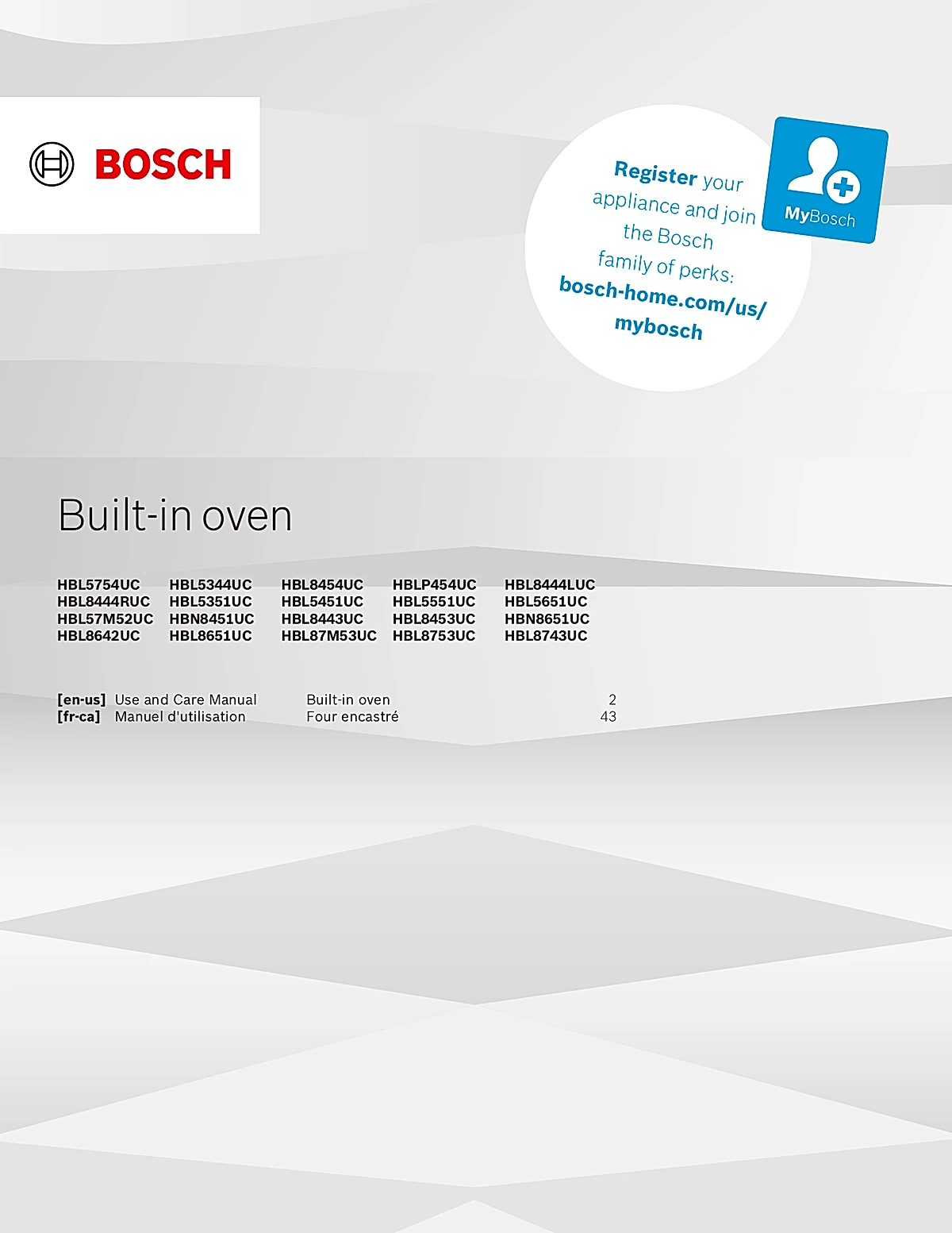 Bosch Wall Oven HBL5551UC Manual