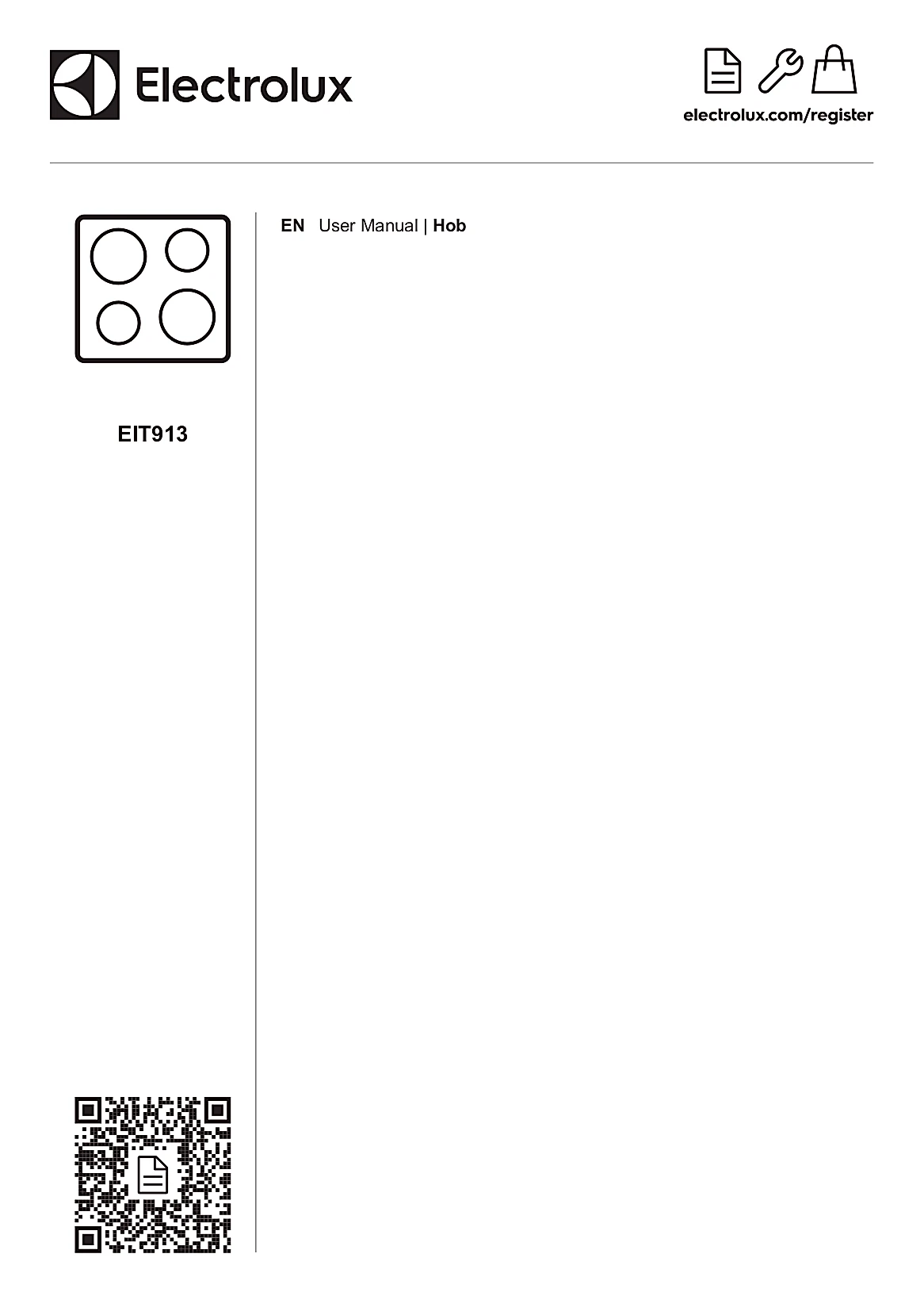 Electrolux Range EIT913 Manual