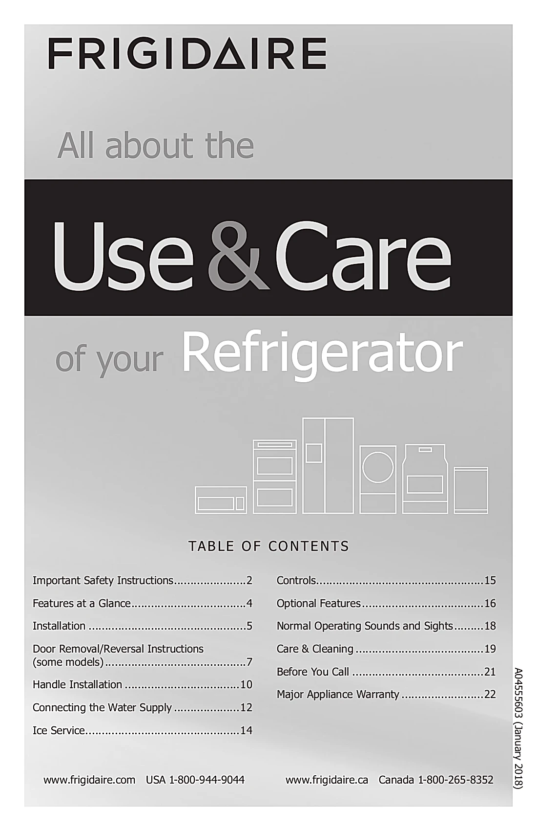 Frigidaire Refrigerator FFTR2028SS Manual
