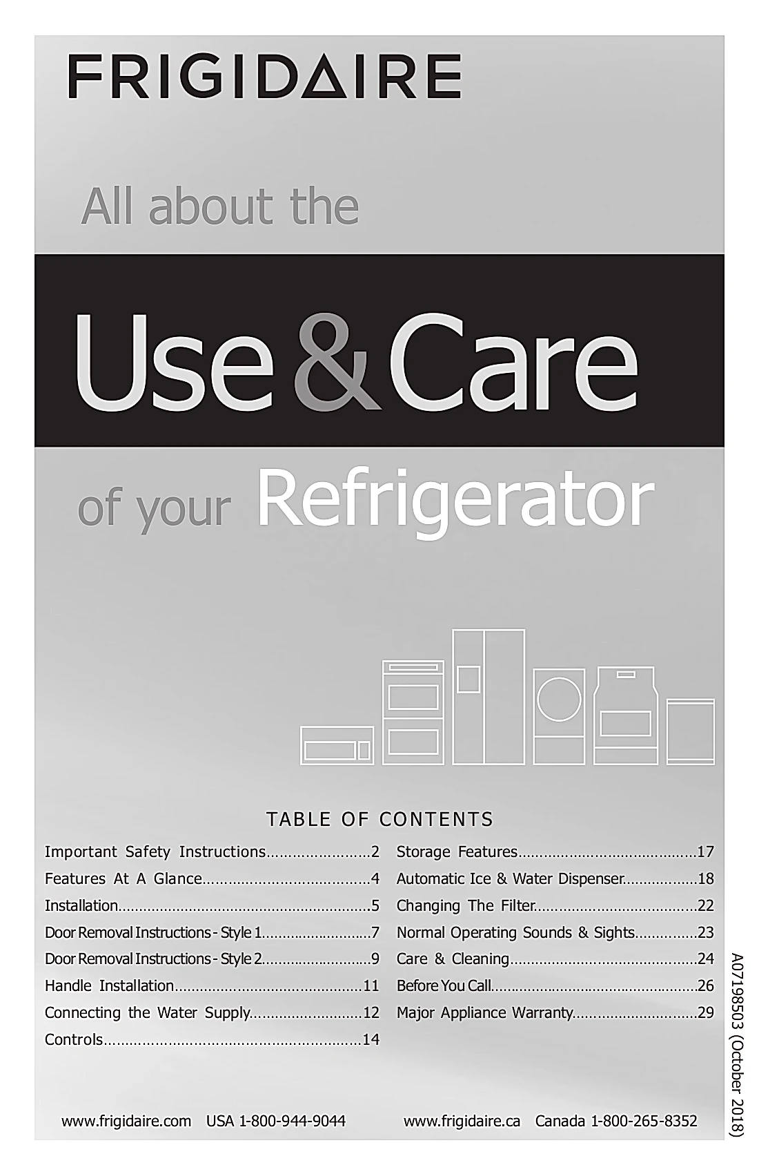 Frigidaire Refrigerator FGB24L2AS Manual