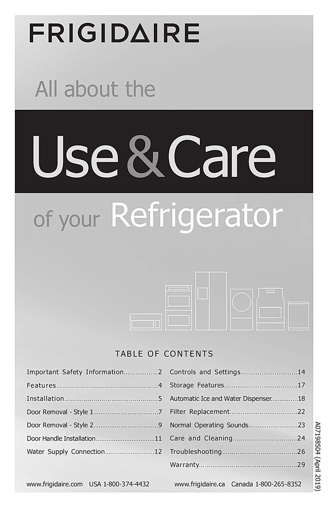 Frigidaire Refrigerator FRFG232LAF Manual