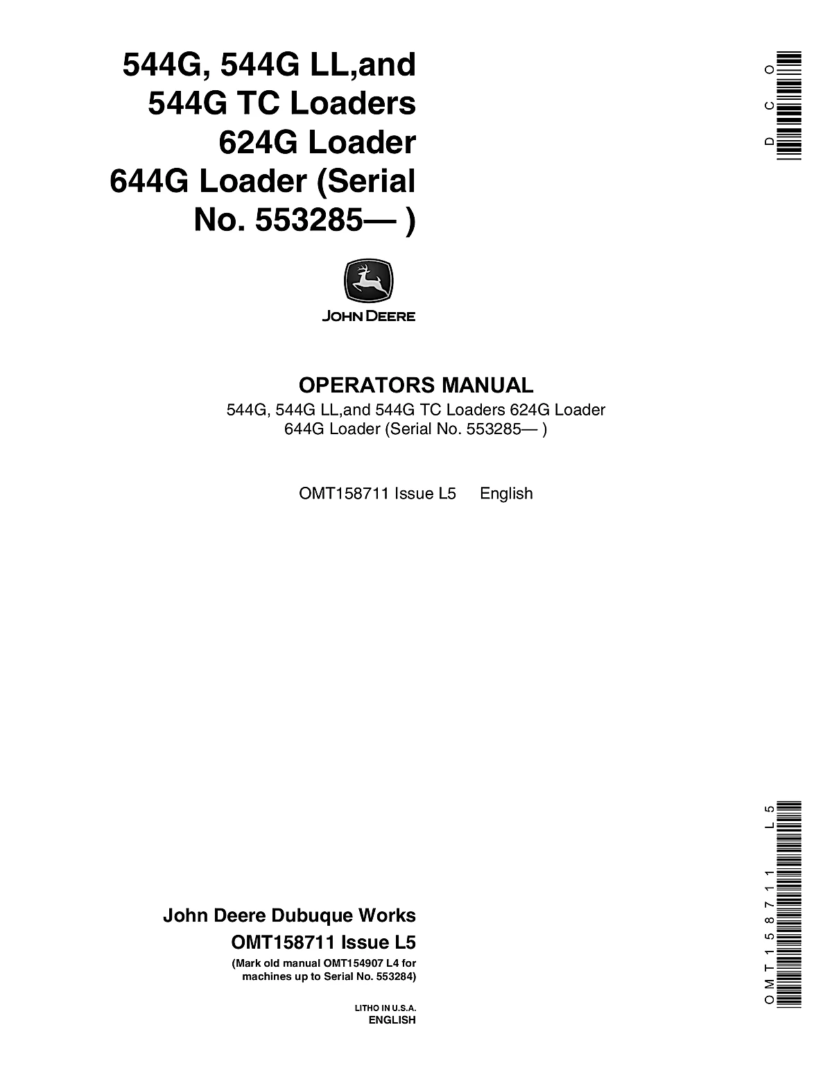 John Deere Loaders 624G Manual