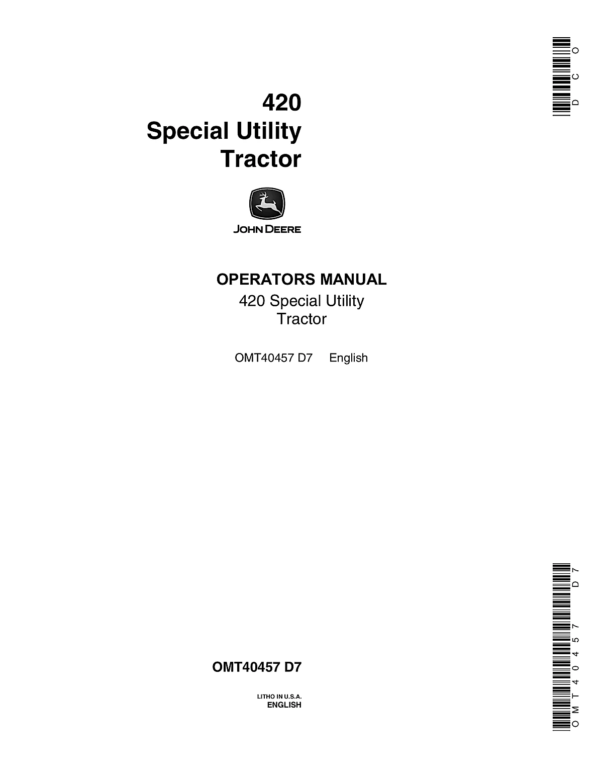 John Deere Tractors 420 Manual