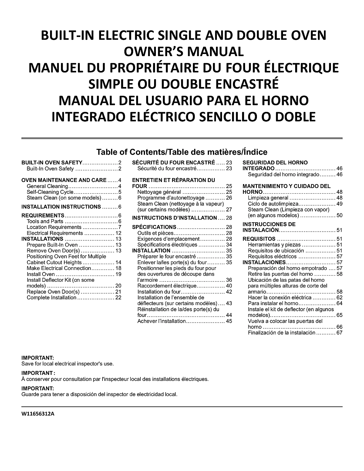 Whirlpool Wall Oven WOD77EC0HS Manual