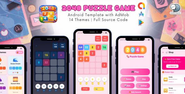 2048 Puzzle Game – Android Template with AdMob | 14 Themes | Jetpack Compose | Full Source Code