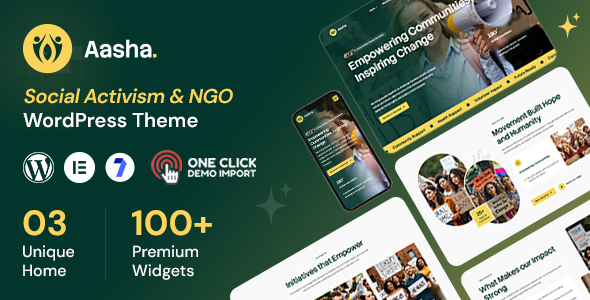 Aasha – Social Activism  NGO WordPress Theme