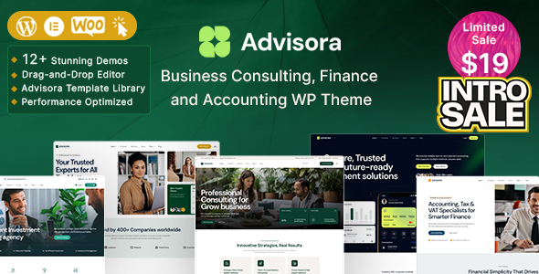 Advisora – Business Consulting, Finance  Accounting WordPress Theme