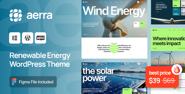 Aerra – Renewable  Green Energy WordPress Theme