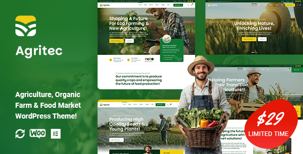 Agritec – Agriculture  Organic Farm WordPress Theme