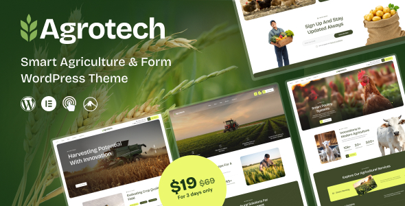 AgroTech – Agriculture  Organic Farm WordPress Theme