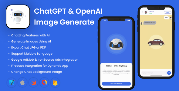 AI Chat  Image Generator – ChatGPT iOS App – OpenAI API  Ads Monetization