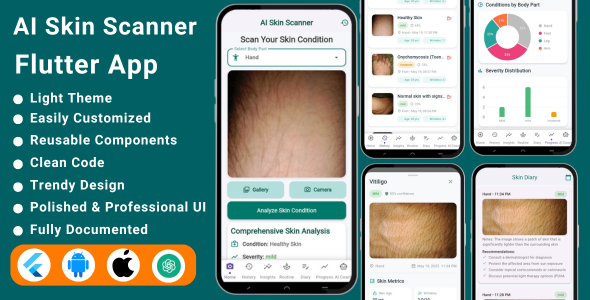 AI Dermatologist – Skin Scanner Flutter App  Dermat AI for Skin Disease Detection