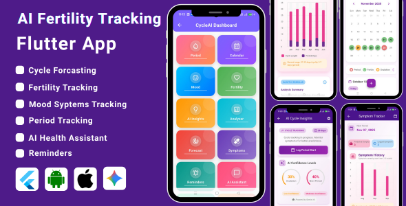 AI Fertility Tracking Flutter App | Ovulation  Period Tracker | Smart Women’s Health Assistant