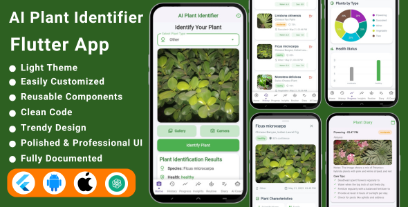 AI Plant Identifier Flutter App | Plant Care  Recognition