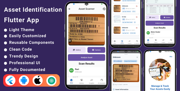 AI-Powered Asset Identification Flutter App | Asset ID Scanner  Asset Tracking System