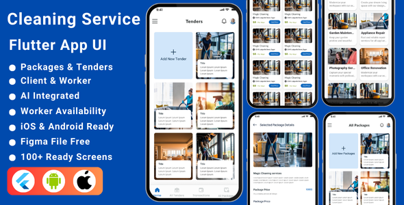 AI-Powered Cleaning Service Flutter App Template | Service Provider  Booking App
