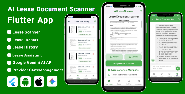 AI-Powered Rent Tracking Flutter App | Lease Document Scanner  Property Management System