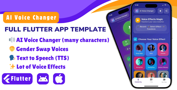 AI Voice Changer – Flutter Voice Changer Mobile App (No API Cost)