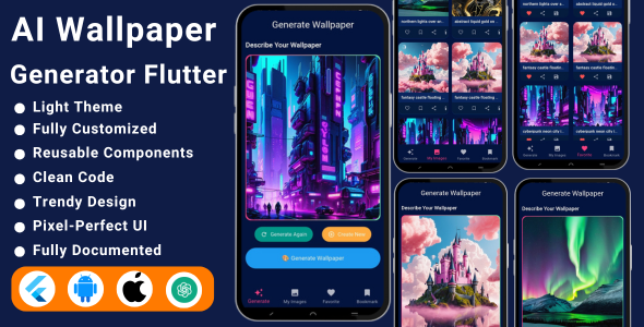 AI Wallpaper Generator Flutter App | ChatGPT Wallpaper Maker | AI Background Designs