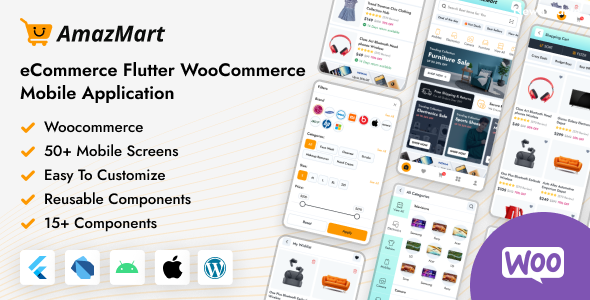 Amazmart – eCommerce Flutter WooCommerce Full Mobile Application