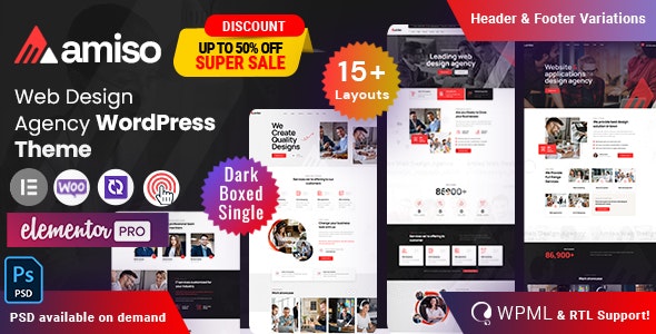 Amiso – Web Design Agency WordPress Theme