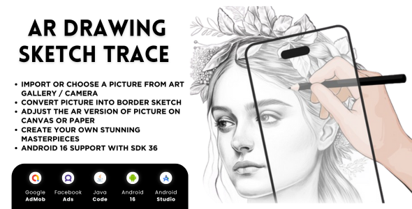 AR Drawing Sketch Trace – HD Wallpaper with AdMob Facebook Ads Android