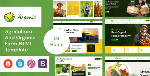 Argonic – Agriculture  Organic Farm HTML Template
