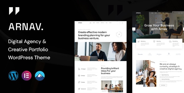 Arnav – Digital Agency  Creative Portfolio WordPress Theme