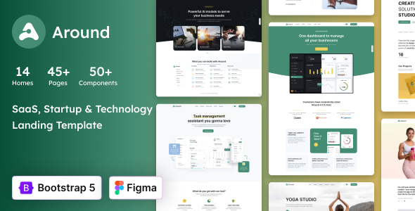 Around – SaaS, Startup  Technology HTML Landing Page Template