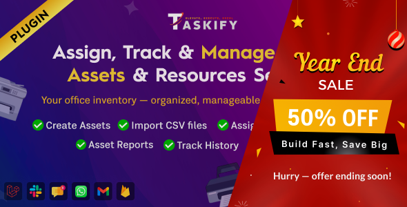Assets  Resources Organizer, Tracker and Management Plugin for Taskify