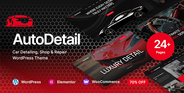 AutoDetail – Car Detailing, Shop  Repair WordPress Theme