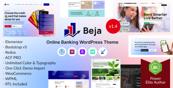 Beja – Banking Finance  Fintech Elementor WordPress Theme
