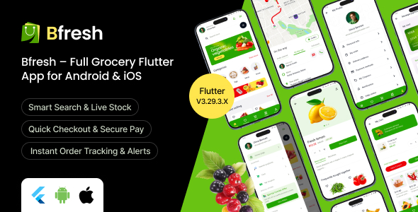 Bfresh – Full Grocery Flutter App for Android  iOS