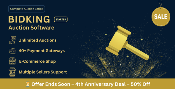 BidKing – Powerful PHP Auction Script with Seller Panel, Wallet System  E-commerce Support