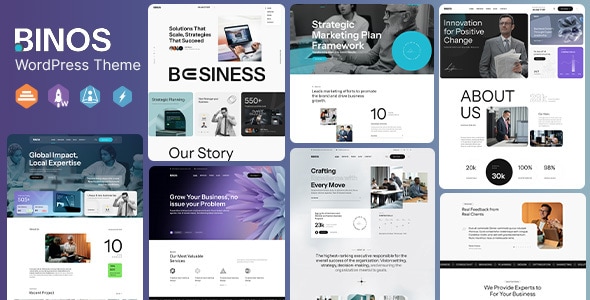 Binos – Business Consulting  Marketing WordPress Elementor Theme