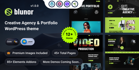 Blunor – Creative Agency  Portfolio WordPress Theme