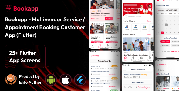 Bookapp – Multivendor Service / Appointment Booking Customer App (Flutter)