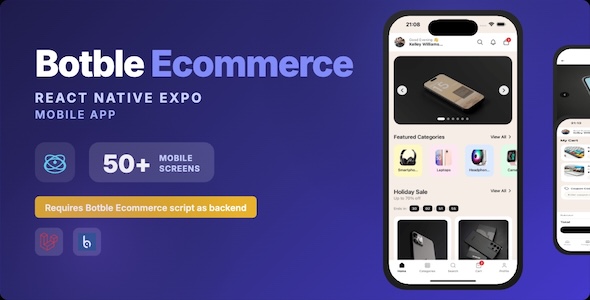 Botble Ecommerce – React Native Mobile Expo App for Botble E-commerce Websites