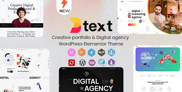 Btext – Creative Portfolio  Digital Agency WordPress Elementor Theme