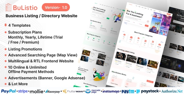 Bulistio – Business Listing / Directory Website (Subscription Based)