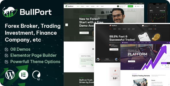 BullPort – Forex Broker  Trading WordPress Theme