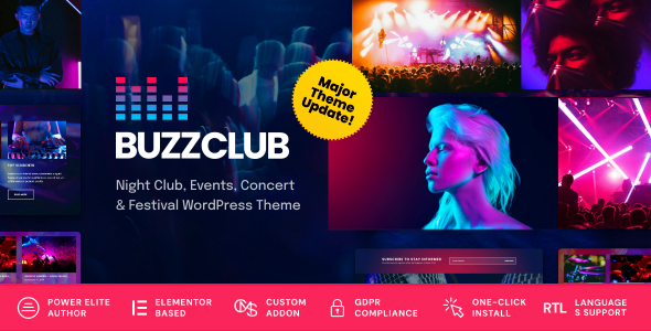 Buzz Club – Night Club, DJ  Music Festival Event WordPress Theme