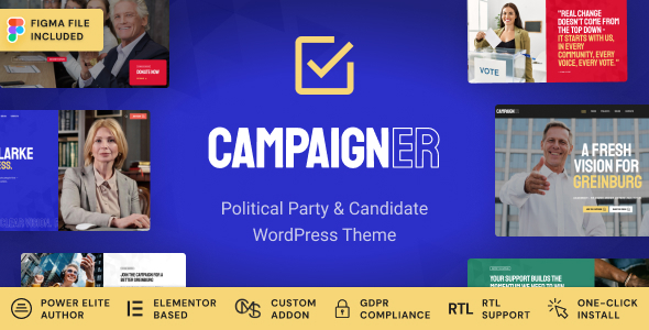 Campaigner – Political Candidate  Election WordPress Theme