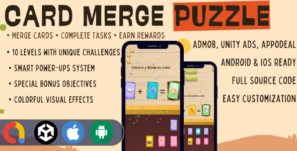 Card Merge Puzzle: Match  Combine Game with Ads  Power-ups