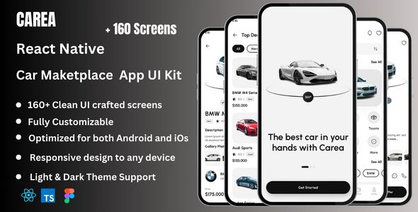 Carea – Car Marketplace React Native Expo App Ui Kit