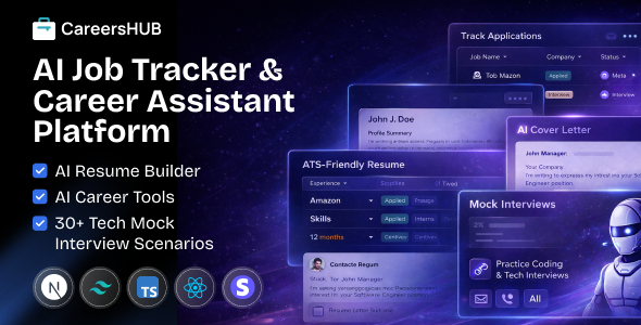 CareerHub – Job Tracker, AI Resume Builder, AI Career Tools  30+ Tech Mock Interview Scenarios